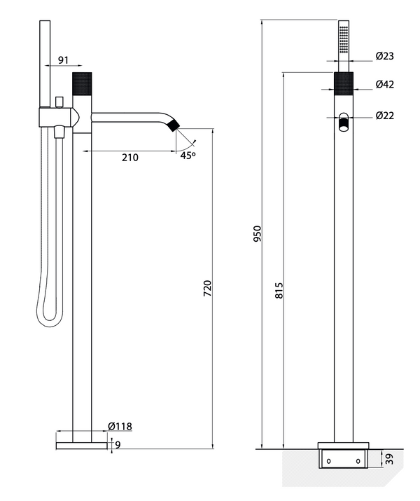 R261 Free Standing Bath Tap